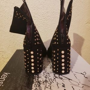 Black studded bootie